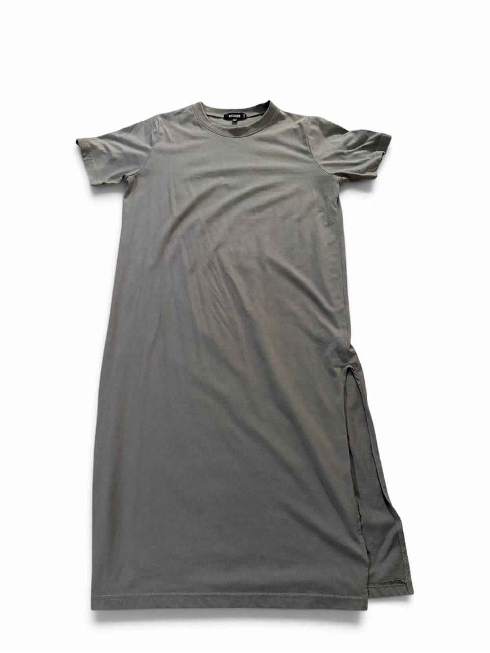 Missguided Everyday Tee Maxi Dress - Olive Gray